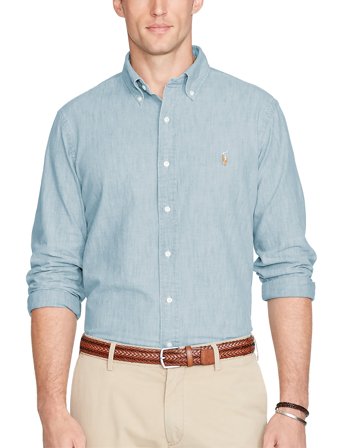 Polo Ralph Lauren Slim Fit Chambray Shirt - Blue - XL