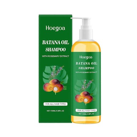 Batanaolje Shampoo for Hårvekst, Batanaolje Shampoo med Rosmarinekstrakt for Hårtap & Tynt Hår, Hodebunnsnærende & Foryngende for Mykhet &