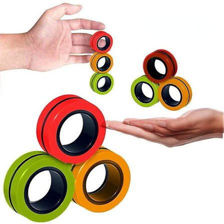 Anti-stress Magnetiska Ringar Fidget Unzip Leksak Magisk Ring Rekvisita Verktyg