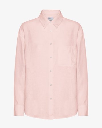 Linen Oversized Shirt - Faded Pink XS