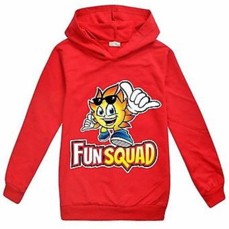 Børn Drenge Piger Sjov Squad Gaming Trykte Hoodies Trøje Jumper Hættetrøje 7-12 År (7-8 År Rød)