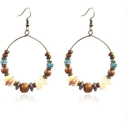 Vintage Boho Statement Drop Dangle Øredobber Bohemian Etnisk Håndlaget Perler Charms Øredobber for Kvinner Jenter Smykker Gave