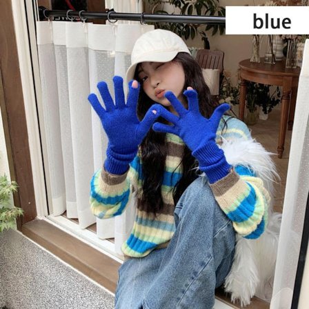 Berørbare skjermhansker Lange håndleddshansker BLÅ