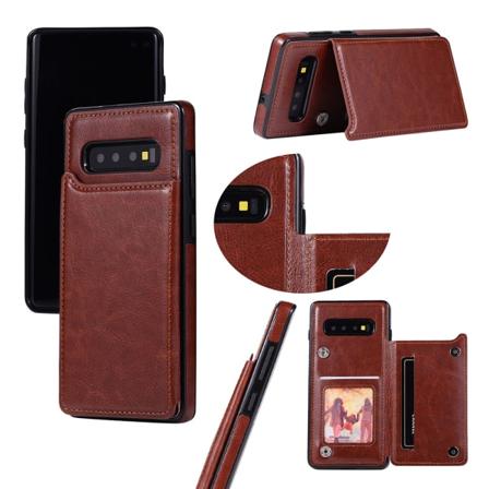 Etui med kortholder - Samsung Galaxy S10+ Brun