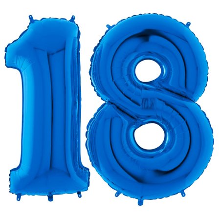 Sifferballong 18 Blå