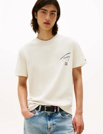 Tommy Jeans Tjm Reg Signature City Tee - Cream - XL