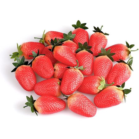 20 stjuck konstgjorda jordgubbar falska jordgubbar naturtrogna röda realistiska för hem kök fest fotografering rekvisita,L storlek