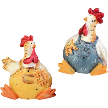 Hønepynt i resin, stående hønefigur til påskepynt og hageutstilling, festlig dekor i bondestil til kjøkken, uteplass