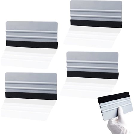 4 stk. spartel med filt kant stor størrelse plast spartel, høj sejhed