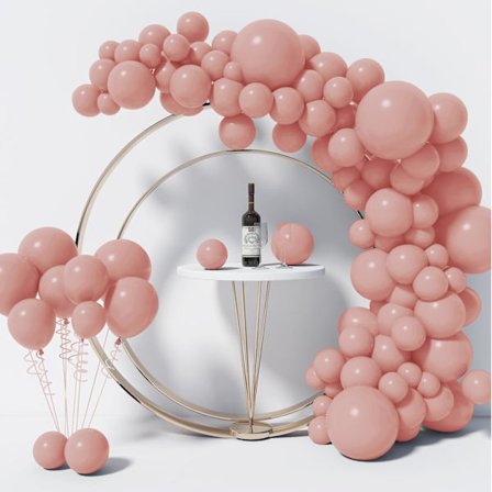 130 st dammrosa ballonger i olika storlekar 18" 12" 10" 5" ballongbågsset perfekt för födelsedagsfest, examen, babyshower, bröllop, Holi