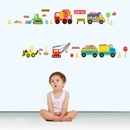 Leikkiautojen seinätarrasetti - Seinäkoriste olohuoneeseen