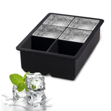 Isbitform XL-Kuber - 6 stk svart