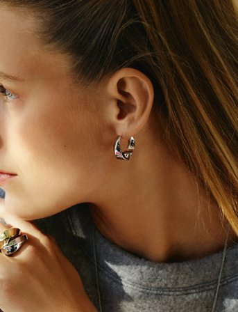 Edblad Helix Hoops L Steel - Silver - ONE SIZE