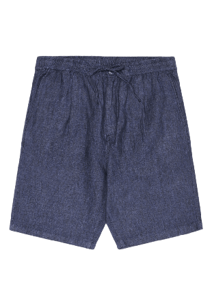 Knowledge Cotton Apparel Loose Linen Shorts Herr Blå M