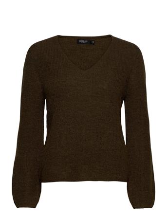 Sltuesday V-Neck Jumper Ls Pullover Striktrøje Grøn Soaked In Luxury