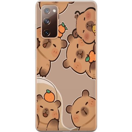 Kompatibelt Mobildeksel til Samsung Galaxy S20 FE Capybara Orange Mood Søte kapybarer i varme toner med appelsiner og glade uttrykk