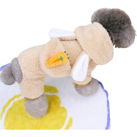 IC Hundepyjamas Onesie Jumpsuit for liten hund Fleeceklær Gutt Jente Valp Pjs 4 Ben Hundeklær Vinter bomullsjakke Gulrot Brun Stor