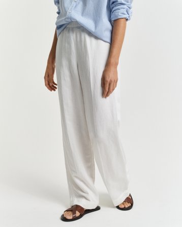 GANT Damen Relaxed Fit Leinenmix Pull-On Hose (34) Weiß