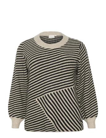 Kcverina Knit Pullover Tops Knitwear Jumpers Grey Kaffe Curve