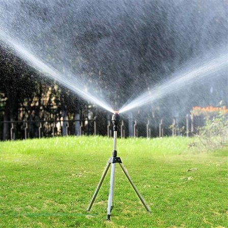 Roterende Tripod Sprinkler i rustfritt stål, vanning Tripod teleskopisk støtte sprinkler automatisk roterende vanningsstativ ZD W