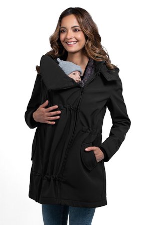 Wombat Shell Graviditets- og bærejakke Black S, Børn & Forældre, Babyudstyr, Bæreseler