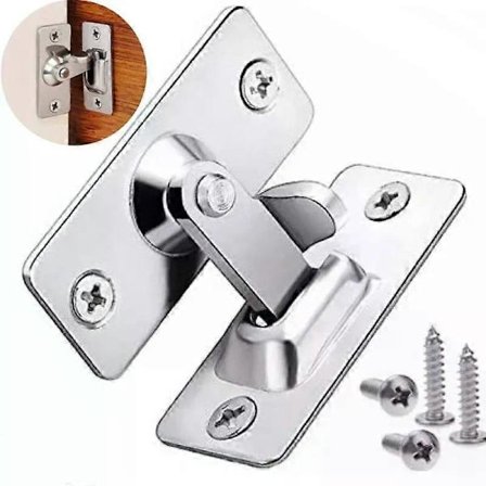 Dørlås 90 Graders Stalddør Lås Rustfrit Stål Hasp Vindueskab Lås Retvinkel Skydelåge Lås Beslag