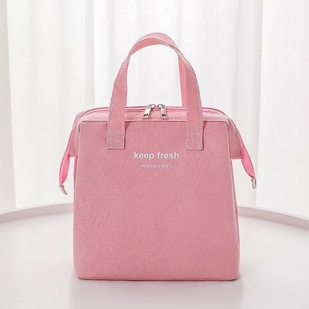 Lunch Bag Isolerad Lunch Bag Stor Vattentät Lunch Tote Bag(Rosa)