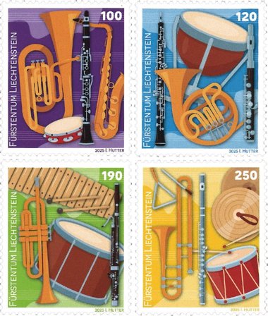 Liechtenstein - Messingblæsermusik - Postfrisk sæt 4v