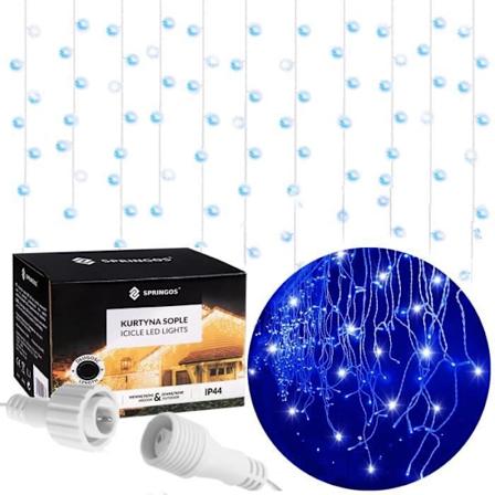 SPRINGOS Fairy lights 500 lysdioder, 22,5 meter Dekorationstimer 8 funktioner IP44 - Blå Blå