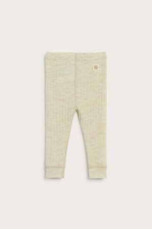 Kappahl | Ribatut leggingsit, merinovillaa | Meleerattu beige