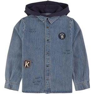 Kids - IKKS Blue Branded Denim Shirt 14 Years - Tops - 14 years - Blue - Junge