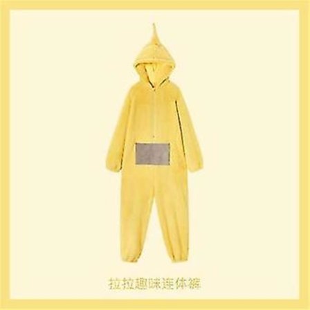 Unisex Cosplay Anime Teletubbies Kostymer Cosplay Pyjamas Vuxen Pyjamas Djur Sovkläder Jumpsuit Halloween Damklänning Hombre(M Gul)