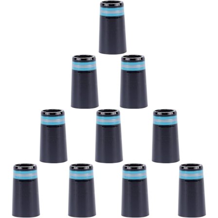 Golf Jern Ferrules - 10 stk Svarte Ferrules med Kromringer