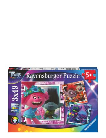 Trolls 2, Verdensturne 3X49P Toys Puzzles And Games Puzzles Classic Puzzles Multi/mønstret Ravensburger
