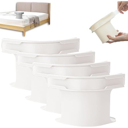 Lakenholder-sett med låsestropper - Sterke lakenfester - Sklisikre grepklips for madrass - Passer alle størrelser - Hvit - 4-pakning