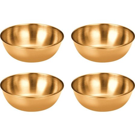 Sett med 4 rustfrie stålsausboller, runde krydderboller, stil 2