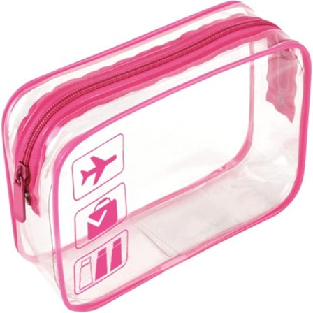 Transparent toalettmappe for reise, TSA-godkjent, 1 liter, transparent flybag, transparent kosmetikkbag for væske, transparent badebag - WELLNGS