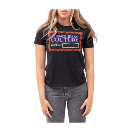 Versace Jeans Couture, T-Shirt Zwart, Dames, Maat:S