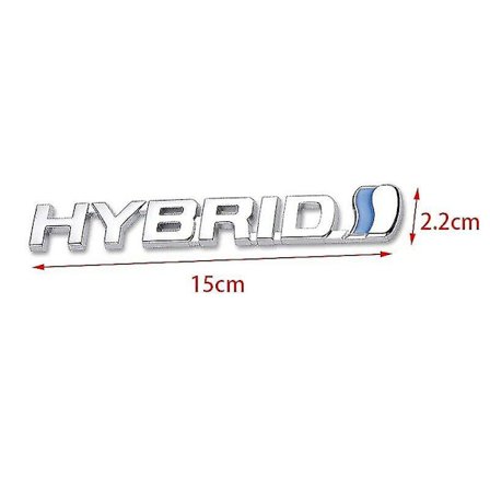 Hybrid Badge Emblem 3D Krom Logo Bilsticker til Toyota Prius Rav4 Yaris
