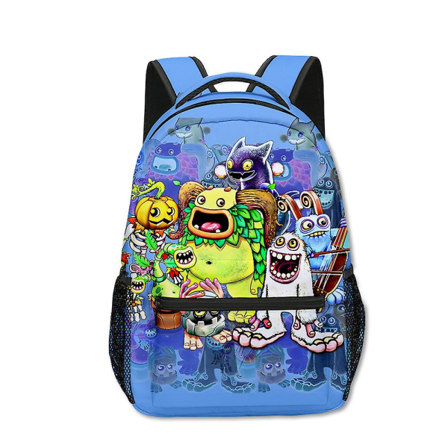 Tegneserie My Singing Monsters Ryggsekk Skoleveske 3d Print Ryggsekk Student Bokveske(Farge10)