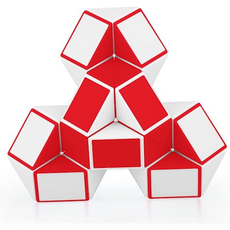 Magisk Slange, Magisk Slange 24 Segmenter Hvid Rød Twist Puslespil Legetøj 3D Magisk Slange Puslespil Cube Læring Legetøj til Børn og Voksne