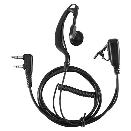2-stifts G-formad öronpropp PTT MIC öronkrok headset för Kenwood Puxing Wouxun BaoFeng radio