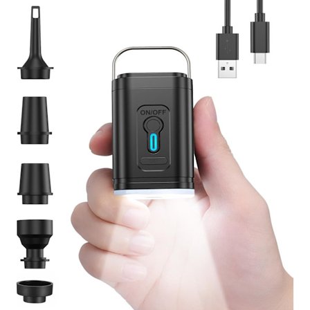 Mini luftpump portabel elektrisk Typ-C uppladdningsbar snabbladdning och tömning lämplig för pool flytbädd förvaring