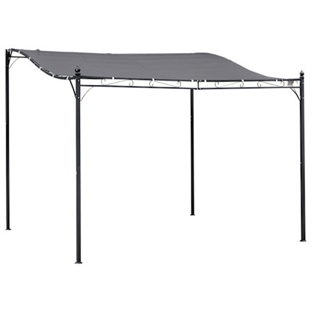 Pergola Havepavillon Gazebo Baldakin Telt Metal Grå 297X297Cm