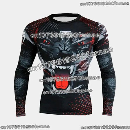 Ny MMA Langermet Sports T-skjorte for Daglig Boksing Sanda Kamp Trening Komfortabel Hurtigtørkende Atletisk Topp