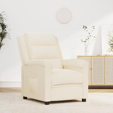 Vidaxl Reclinerfåtölj Gräddvit Sammet Kräm