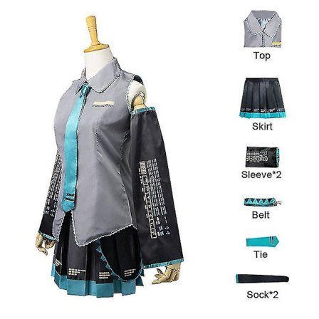 Vocaloid Miku Cosplay Paryk Kostume Japan Midi Kjole Begynder Future Miku Cosplay Kvinde Halloween Kvinde
