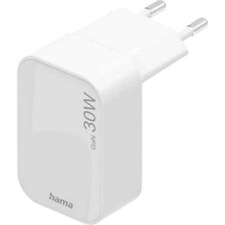Hama USB-laddare 30 W USB-C Power Delivery 3.0, QC 2.0, QC 3.0 vit för vägguttag GaN, USB Power Delivery (USB-P