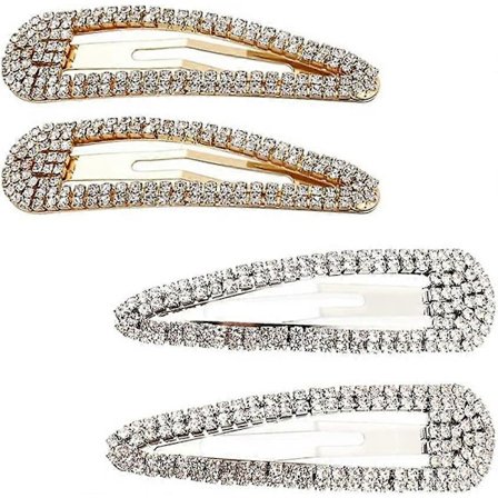 4 stk. Rhinestone Snap Clips Store (LGL)