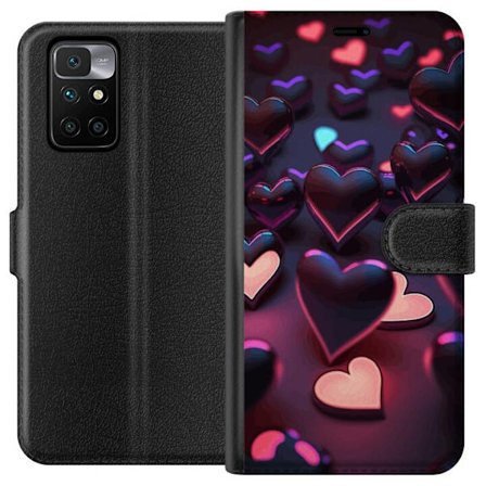 Kompatibel Tegnebogsetui til Xiaomi Xiaomi Redmi 10 Midnatshjerter